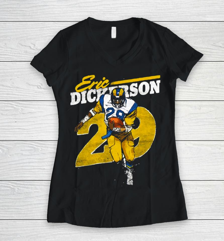 Eric Dickerson Los Angeles Rams Women V-Neck T-Shirt