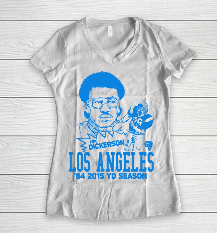 Eric Dickerson Los Angeles Women V-Neck T-Shirt