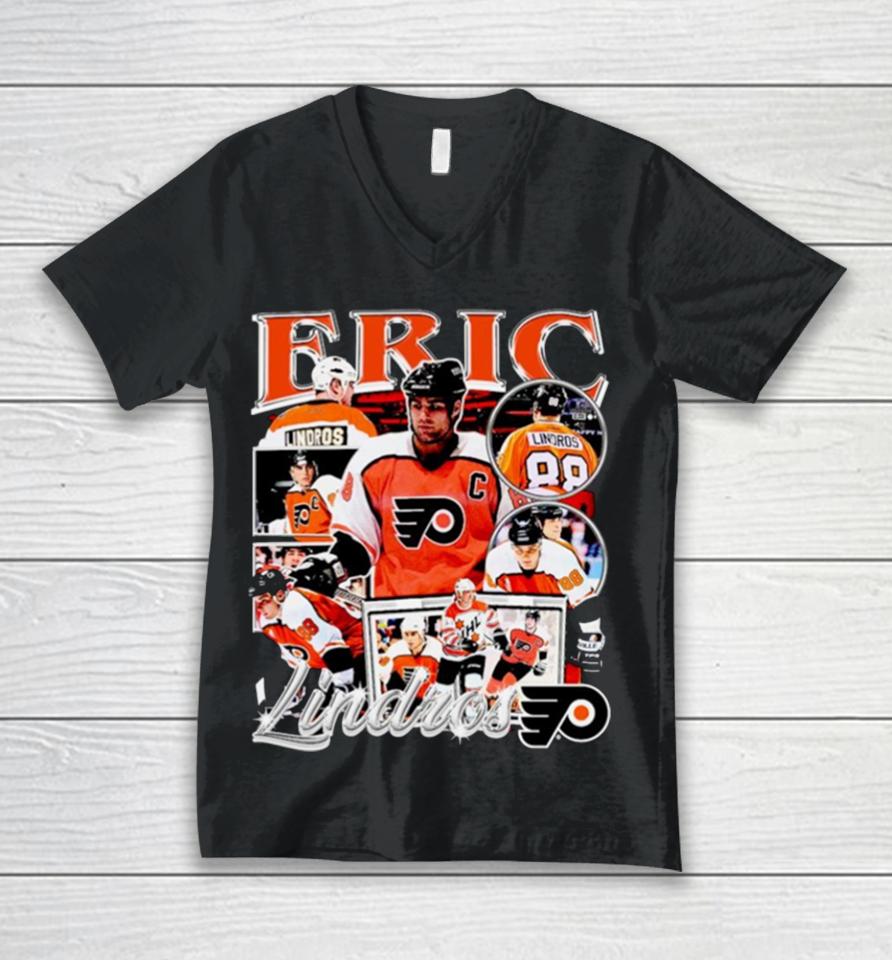 Eric Lindros Philadelphia Flyers Nhl Legend Unisex V-Neck T-Shirt