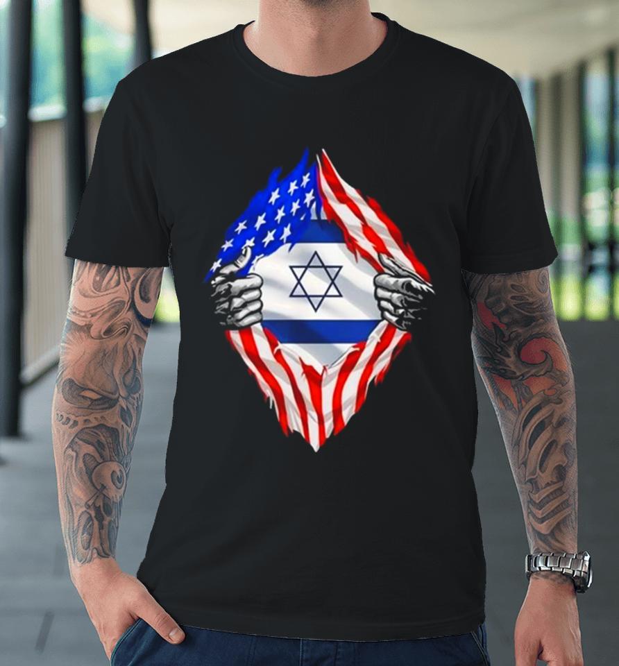 Eric Rubin Usa Israel Flag American Israeli Roots Jewish Premium T-Shirt