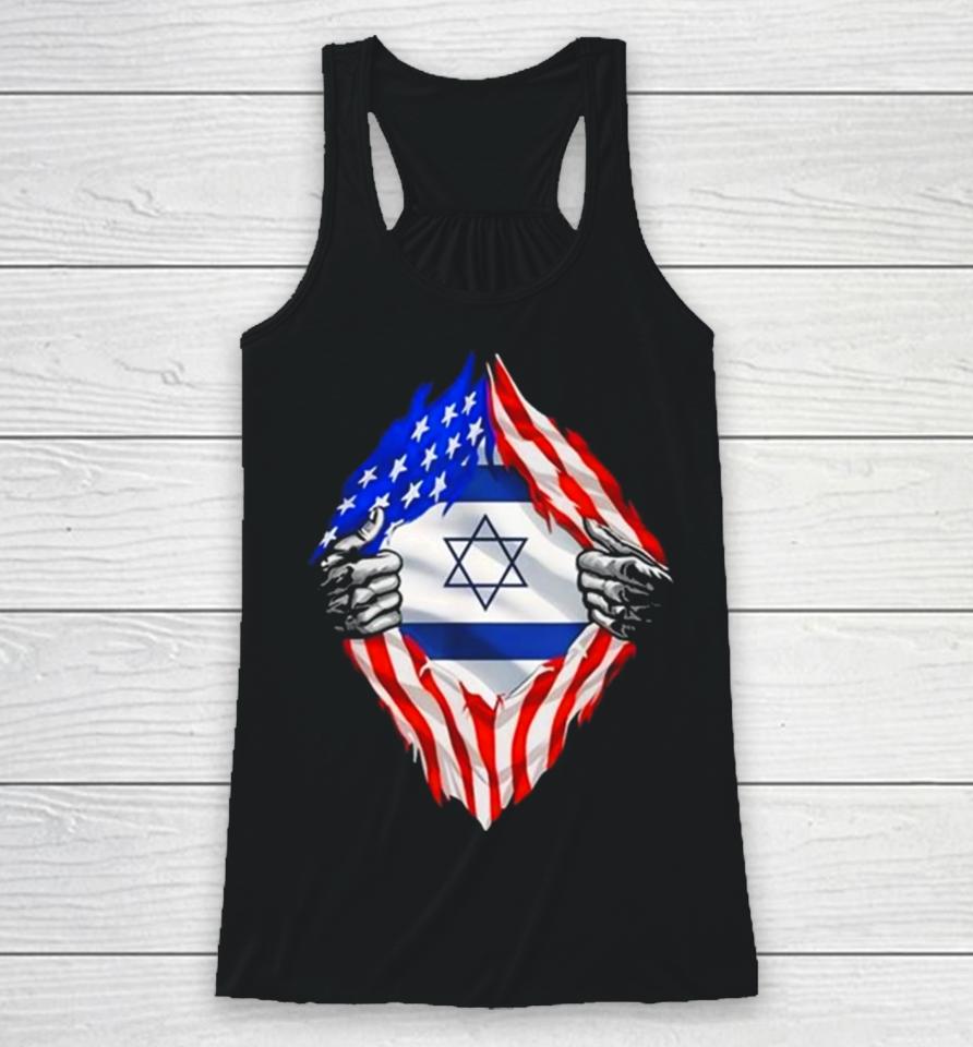 Eric Rubin Usa Israel Flag American Israeli Roots Jewish Racerback Tank