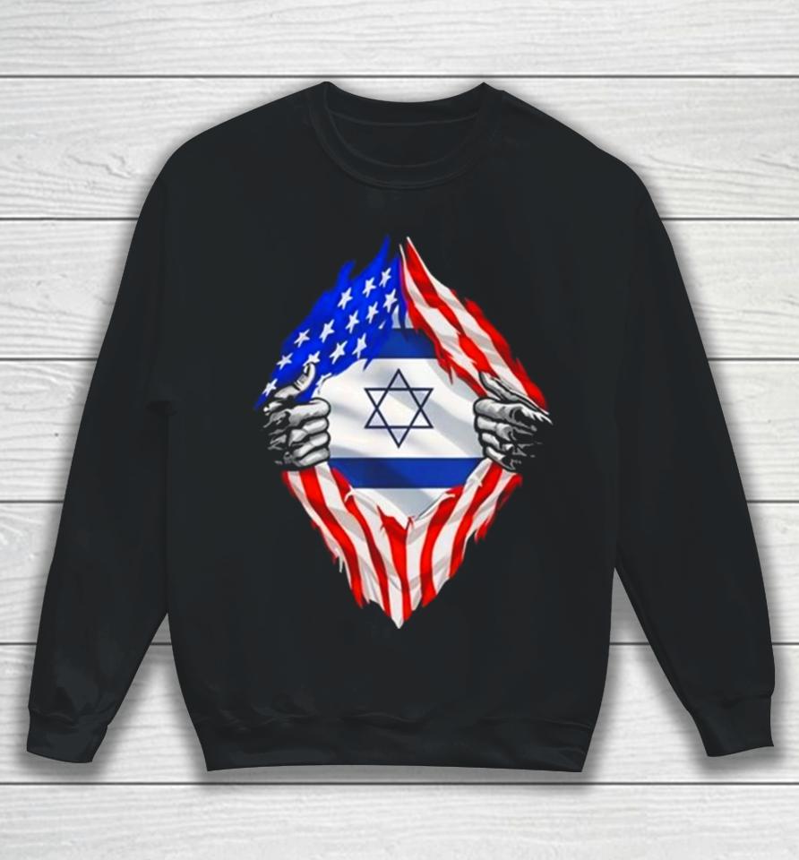 Eric Rubin Usa Israel Flag American Israeli Roots Jewish Sweatshirt