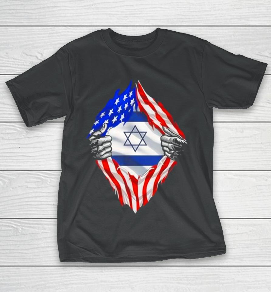Eric Rubin Usa Israel Flag American Israeli Roots Jewish T-Shirt
