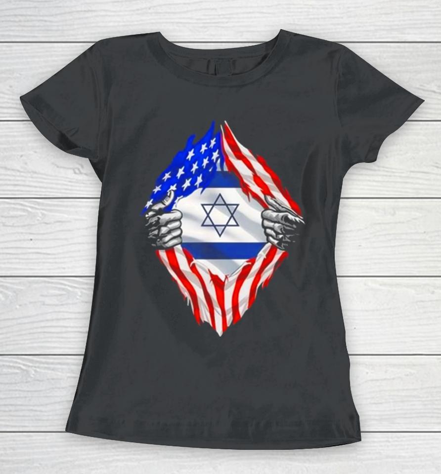 Eric Rubin Usa Israel Flag American Israeli Roots Jewish Women T-Shirt