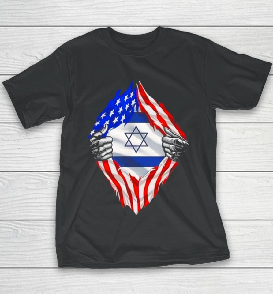 Eric Rubin Usa Israel Flag American Israeli Roots Jewish Youth T-Shirt