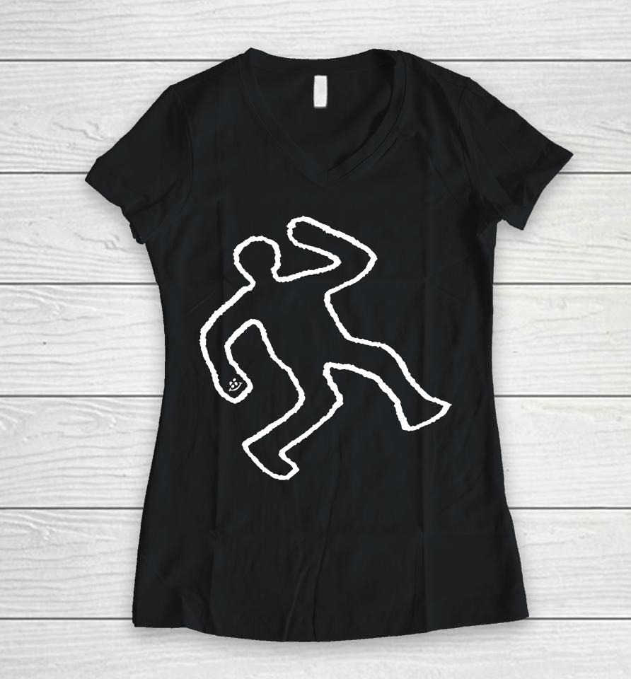 Ericdoa Merch Chalk Outline Women V-Neck T-Shirt