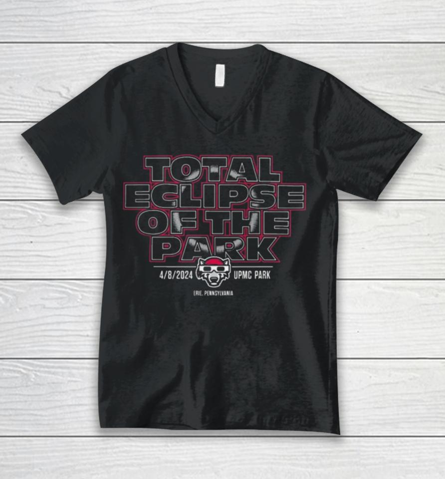 Erie Seawolves Br Total Eclipse Unisex V-Neck T-Shirt