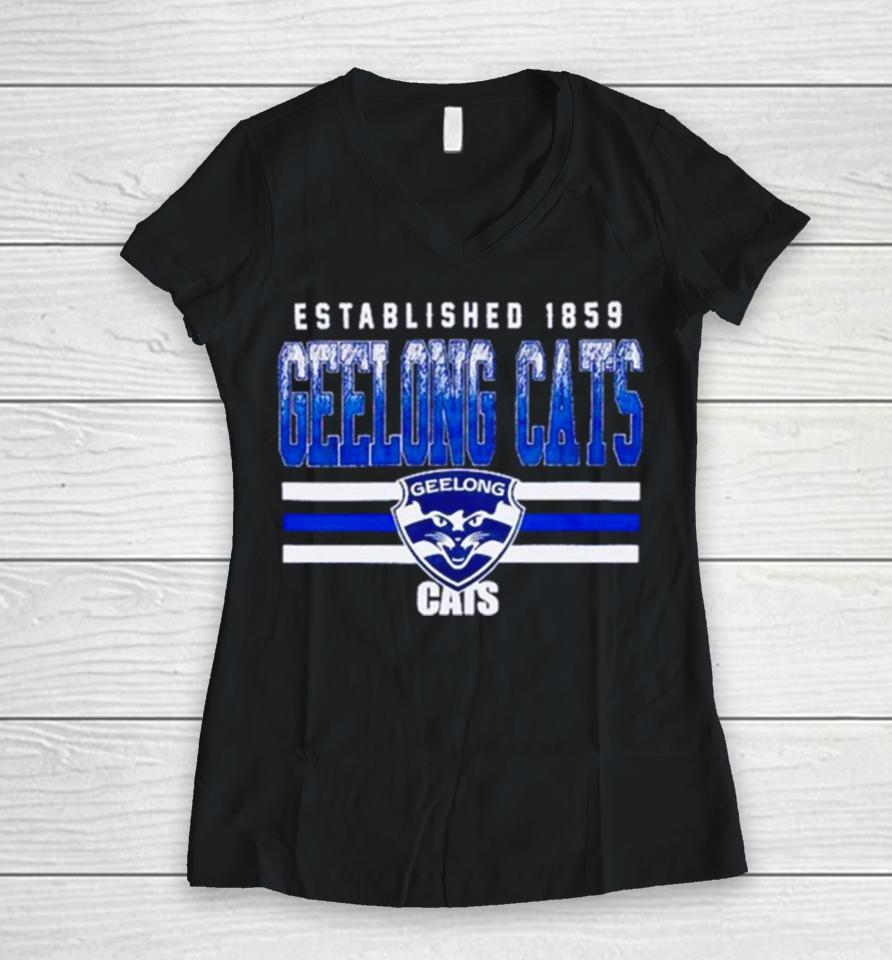 Established 1859 Geelong Cats Classic Women V-Neck T-Shirt