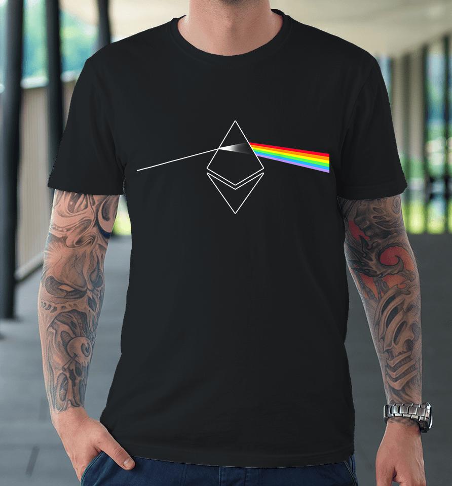 Ethereum Crypto Prism Rainbow Light Premium T-Shirt