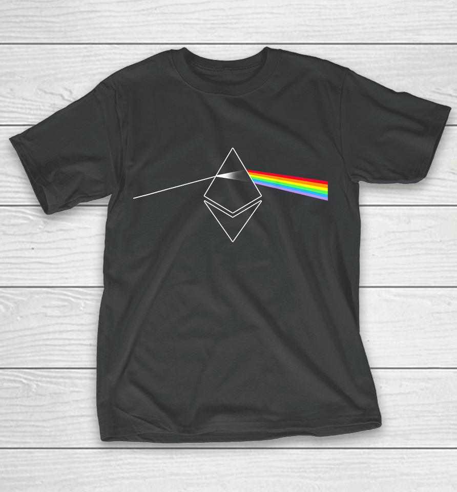 Ethereum Crypto Prism Rainbow Light T-Shirt