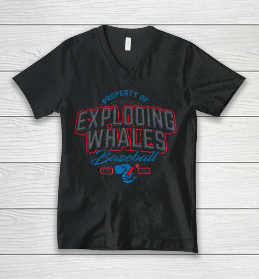 Eugene Emeralds Exploding Whales Bimm Ridder Unisex V-Neck T-Shirt