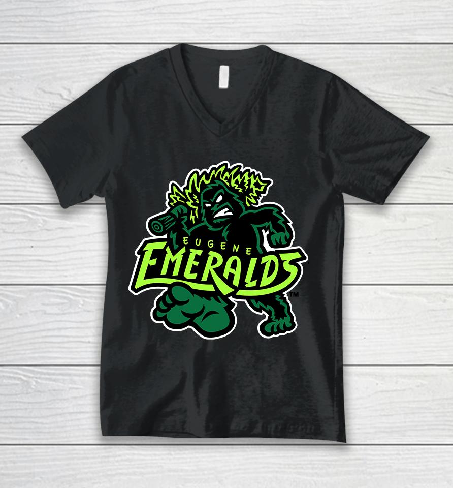 Eugene Emeralds Logo Unisex V-Neck T-Shirt