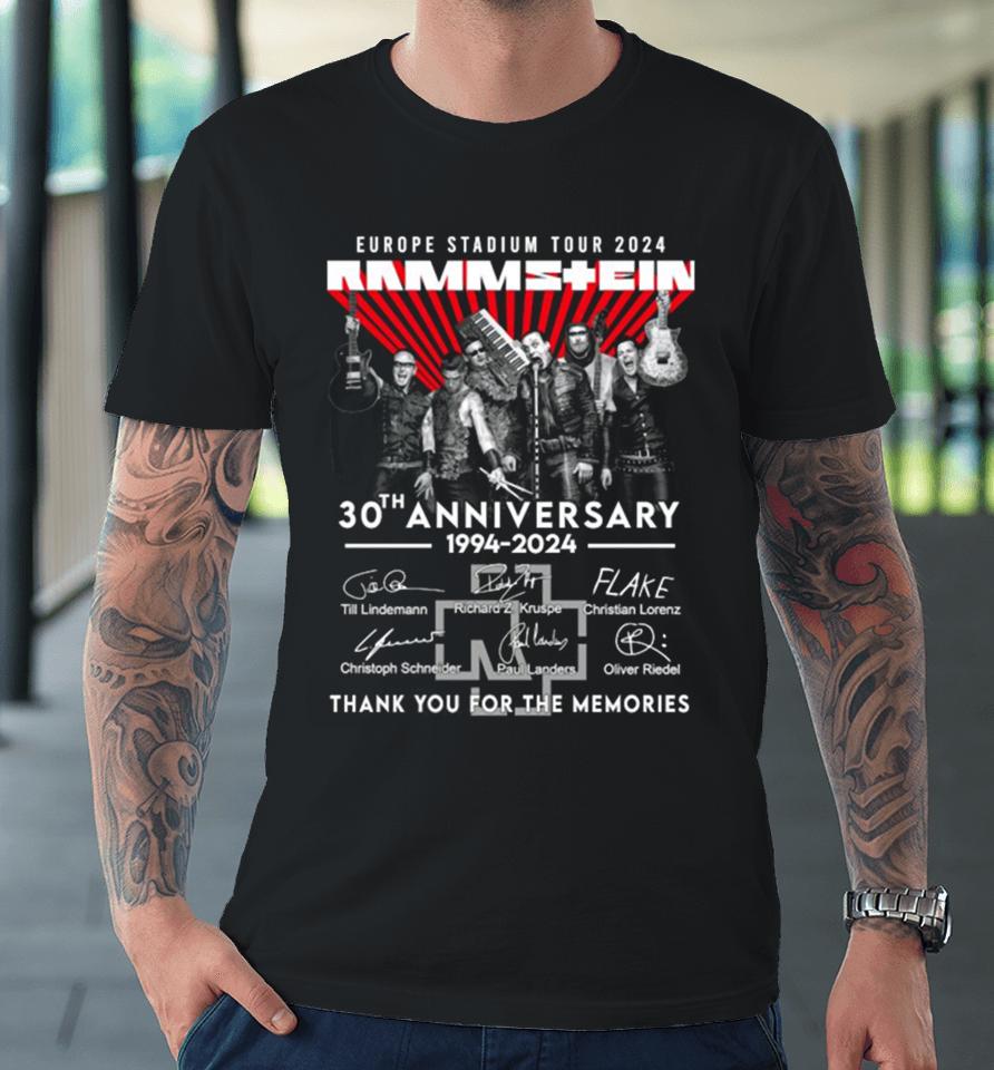 Europe Stadium Tour Rammstein 30Th Anniversary 1994 Thank You For The Memories Premium T-Shirt