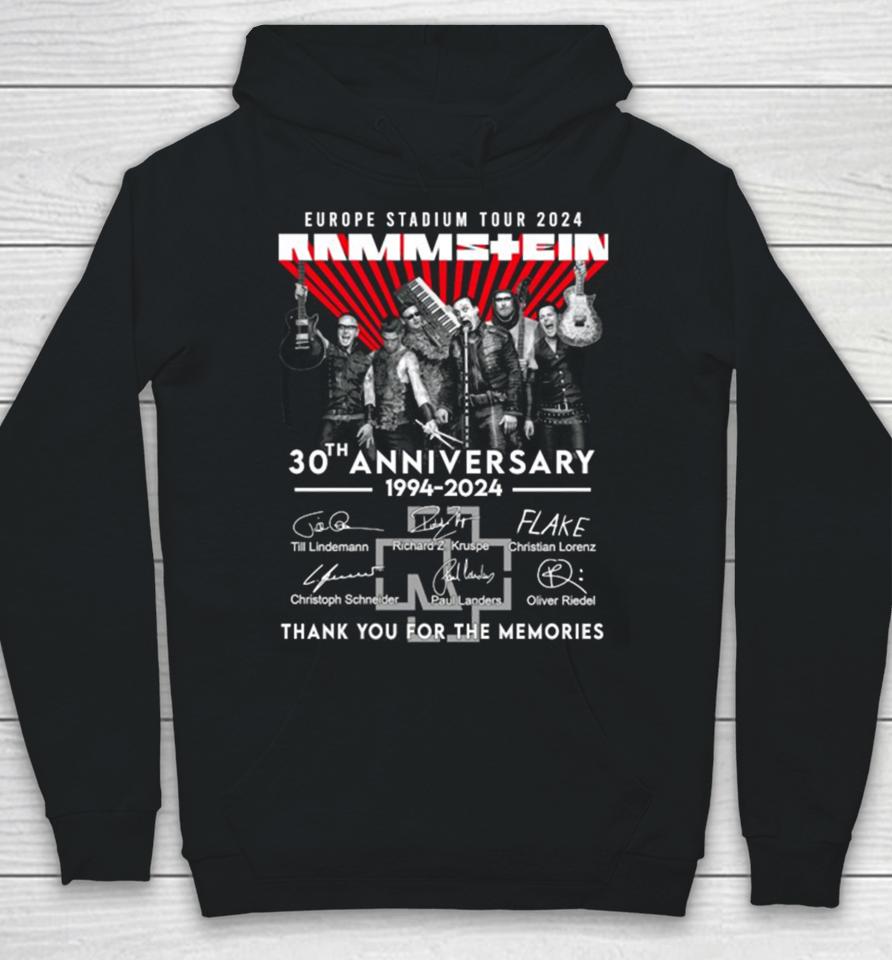 Europe Stadium Tour Rammstein 30Th Anniversary 1994 Thank You For The Memories Hoodie