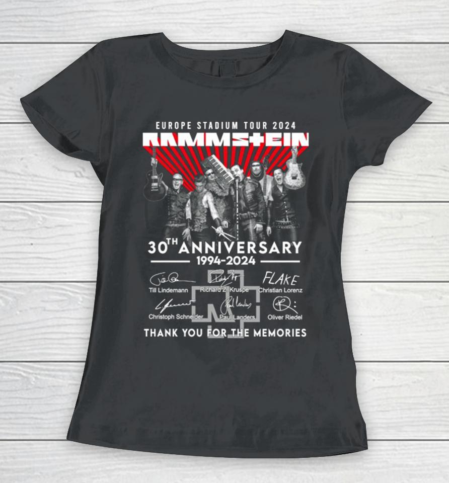 Europe Stadium Tour Rammstein 30Th Anniversary 1994 Thank You For The Memories Women T-Shirt