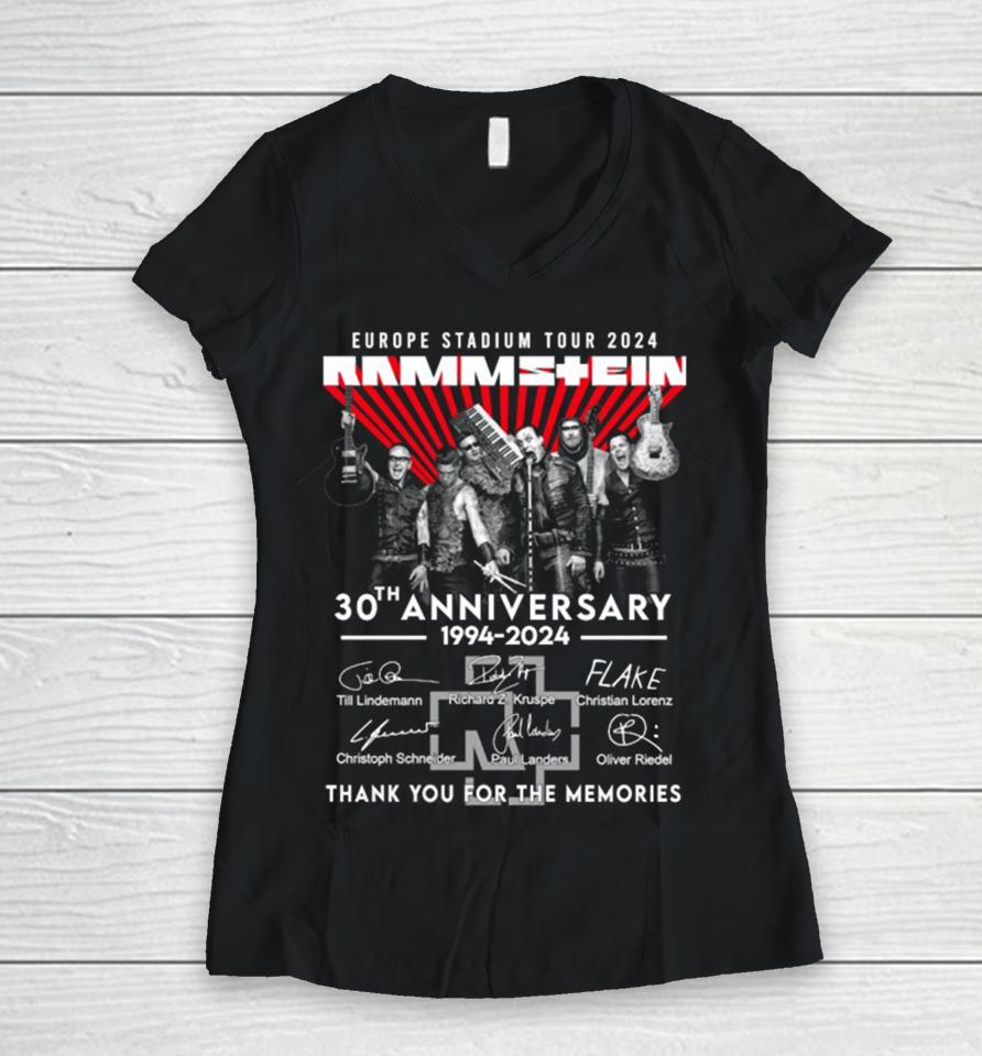Europe Stadium Tour Rammstein 30Th Anniversary 1994 Thank You For The Memories Women V-Neck T-Shirt