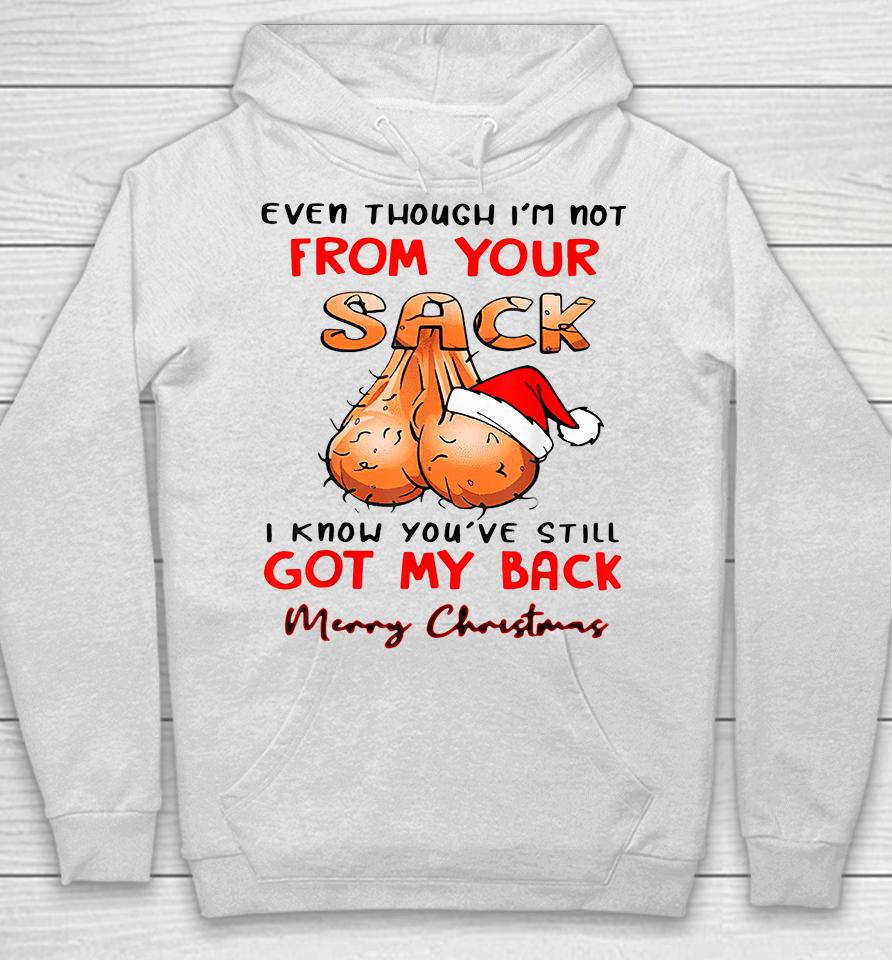 Even Though Im Not From Your Sack I Know You Have Still Got My Back Funny Christmas Hoodie