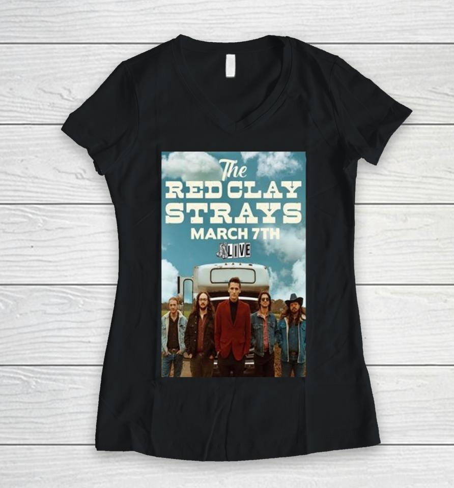 Event Fayetteville Ar United States Red Clay Strays 3 7 2024 Poster Women V-Neck T-Shirt