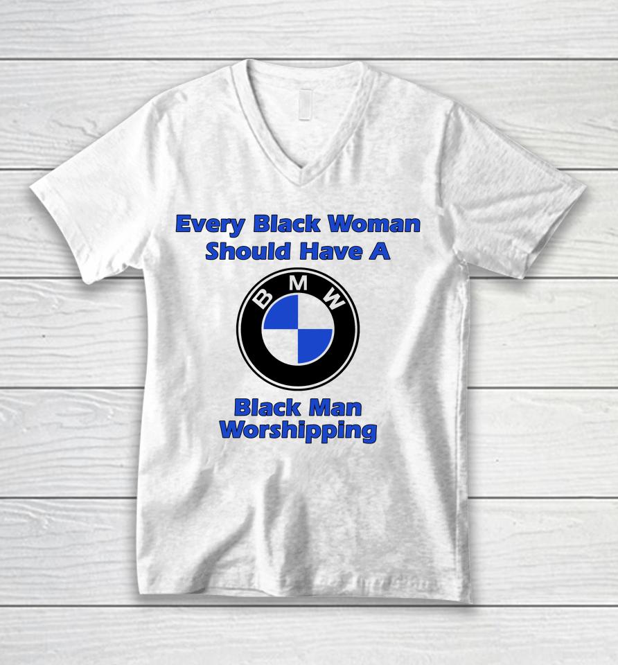 Every Black Woman Should Have A Black Man Worshipping Unisex V-Neck T-Shirt