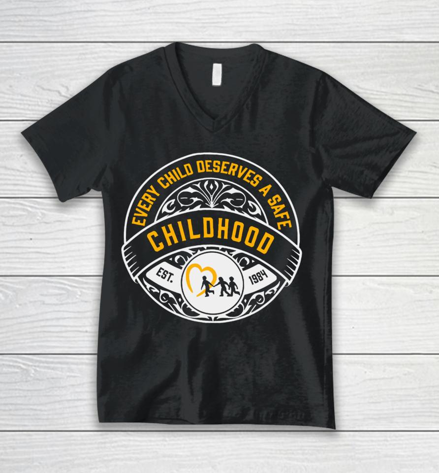 Every Child Deserves A Safe Childhood Charity Unisex V-Neck T-Shirt