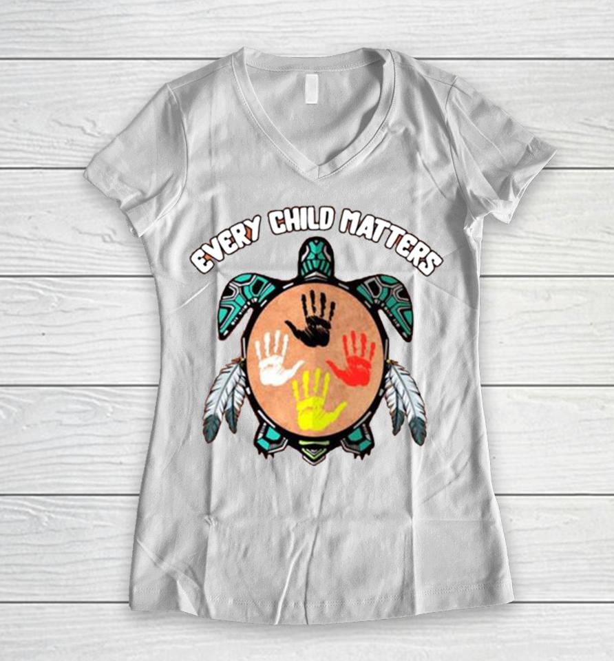 Every Child Matters Kids Hand Women V-Neck T-Shirt