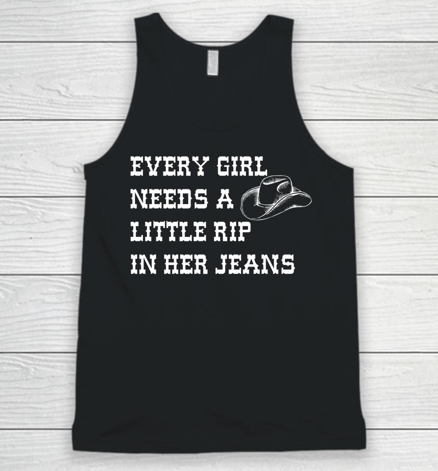 Every Girl Needs A Little Rip In Her Jeans Unisex Tank Top