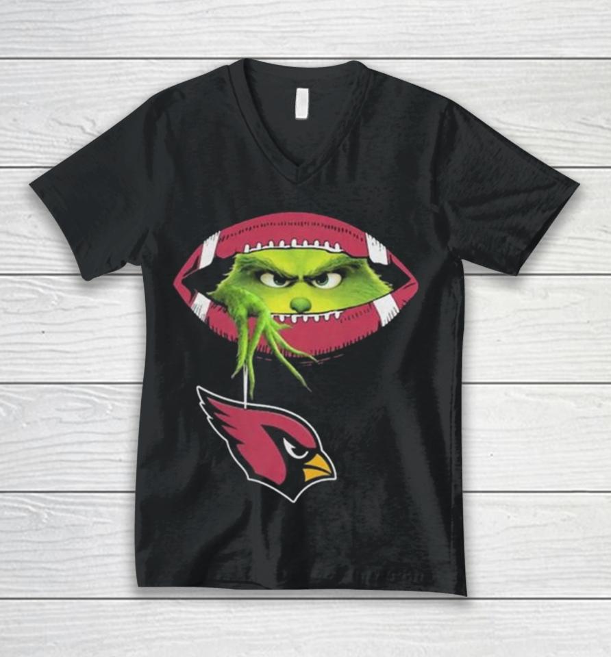 Ew, People The Grinch Hold Arizona Cardinals Logo Unisex V-Neck T-Shirt