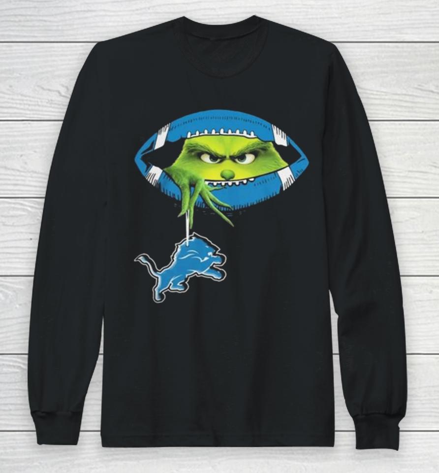 Ew, People The Grinch Hold Detroit Lions Logo Long Sleeve T-Shirt