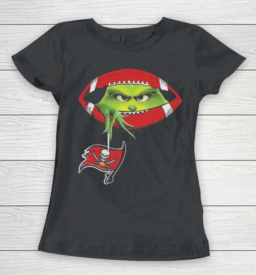 Ew People The Grinch Hold Tampa Bay Buccaneers Logo Women T-Shirt