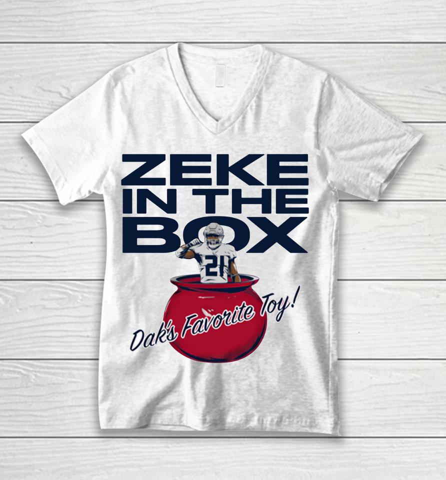 Ezekiel Elliott And Dak Prescott Zeke In The Box Unisex V-Neck T-Shirt