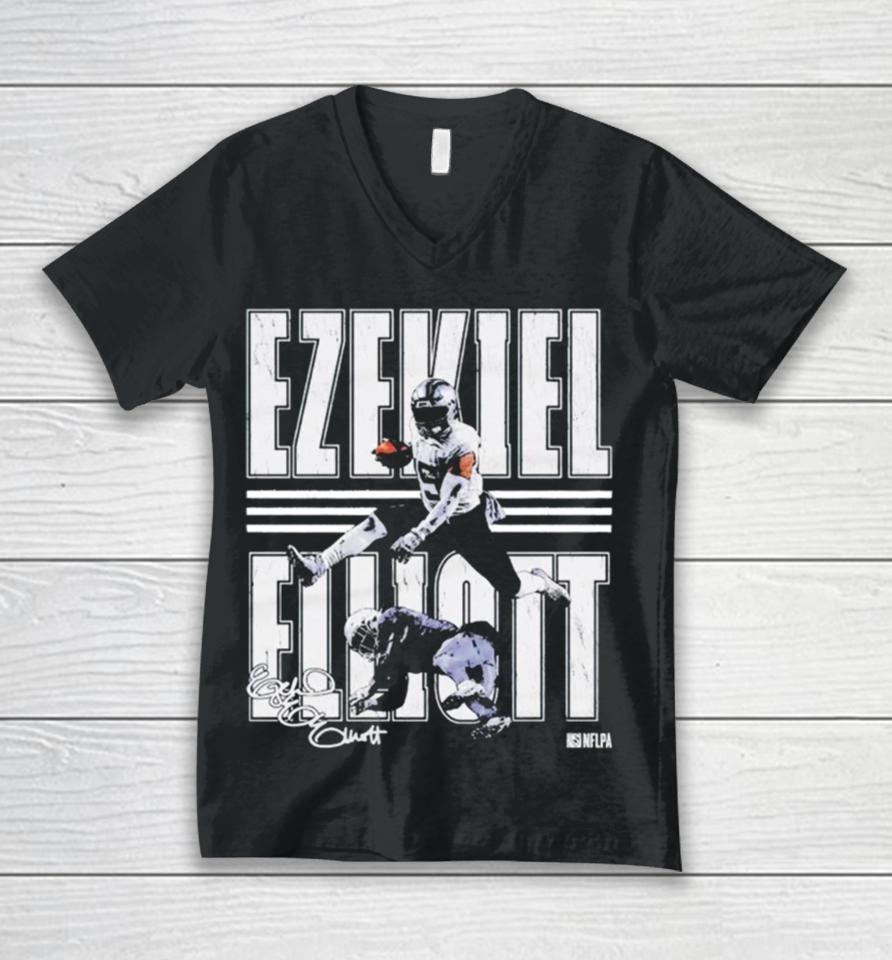Ezekiel Elliott New England Hurdle Unisex V-Neck T-Shirt