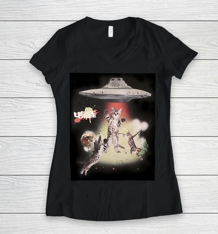 Ezriadrm Ufg Ordie Space Cats From Space Women V-Neck T-Shirt