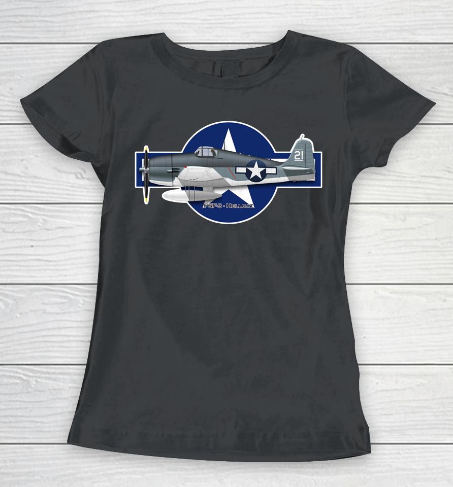 F6F-3 Hellcat Ww2 Fighter Aircraft Women T-Shirt