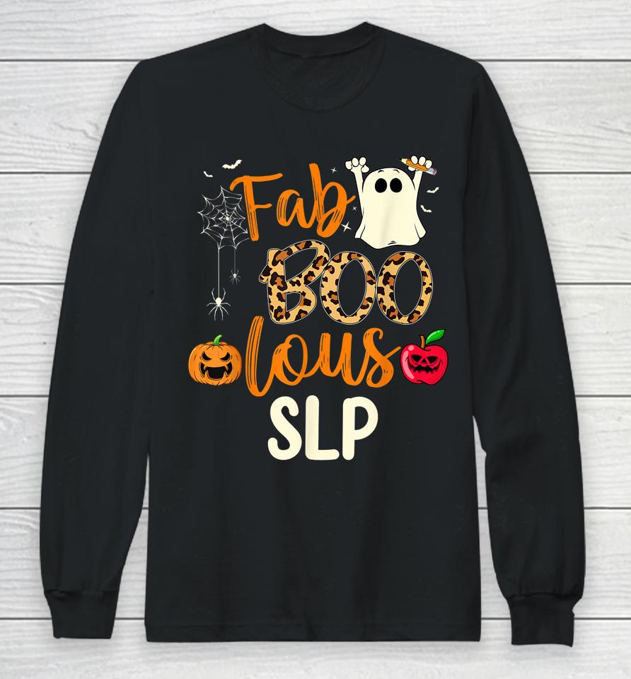 Fab Boo Lous Slp Leopard Spooky Halloween Long Sleeve T-Shirt