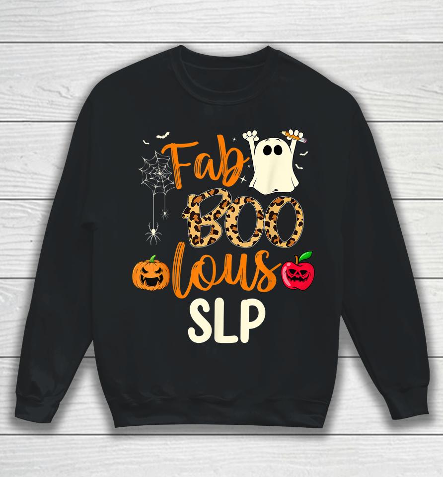 Fab Boo Lous Slp Leopard Spooky Halloween Sweatshirt