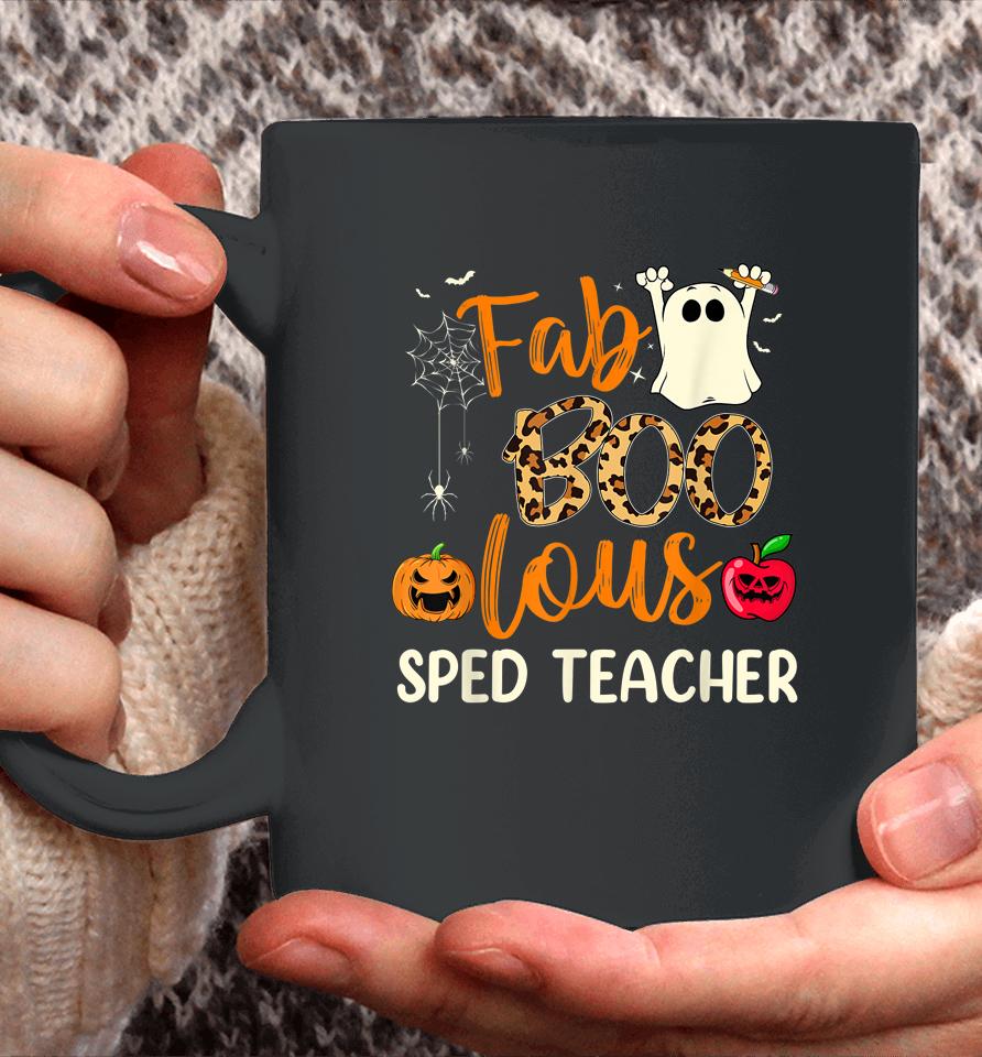 Fab Boo Lous Sped Teacher Leopard Spooky Halloween Coffee Mug
