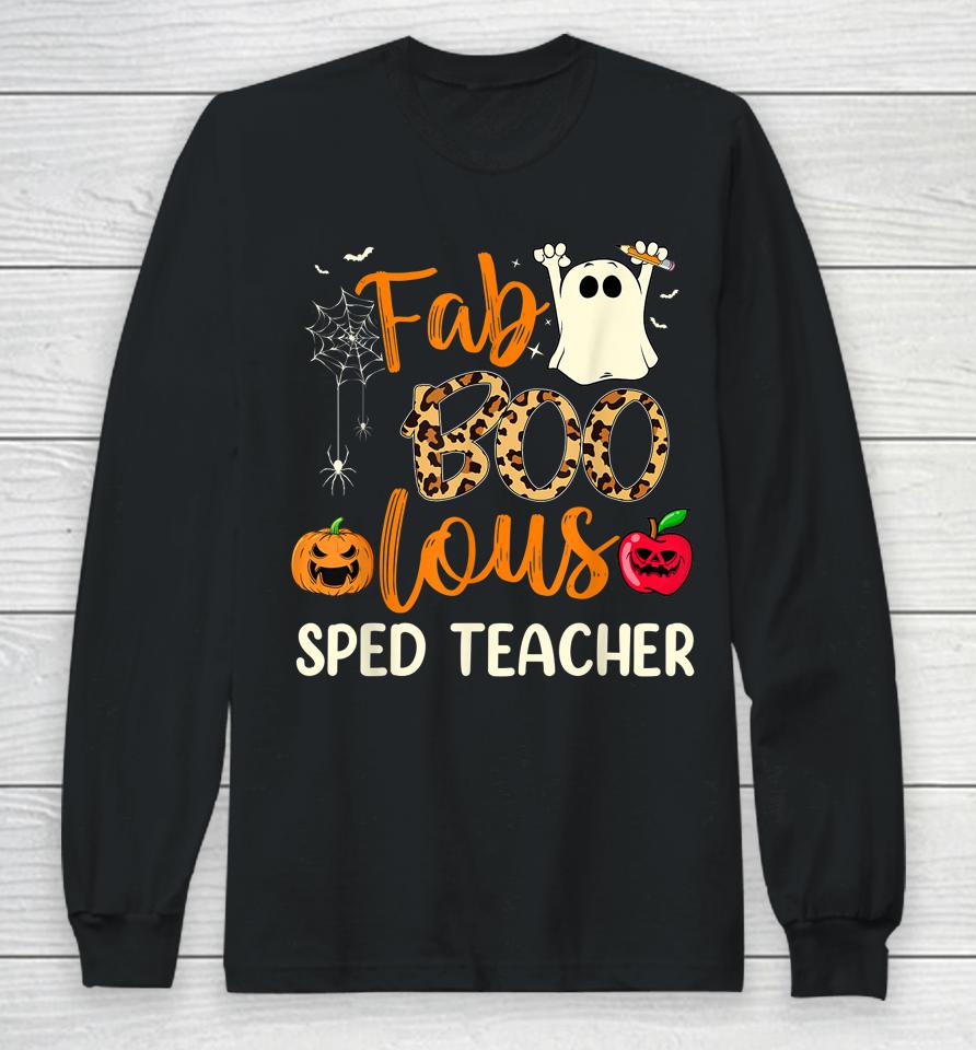 Fab Boo Lous Sped Teacher Leopard Spooky Halloween Long Sleeve T-Shirt