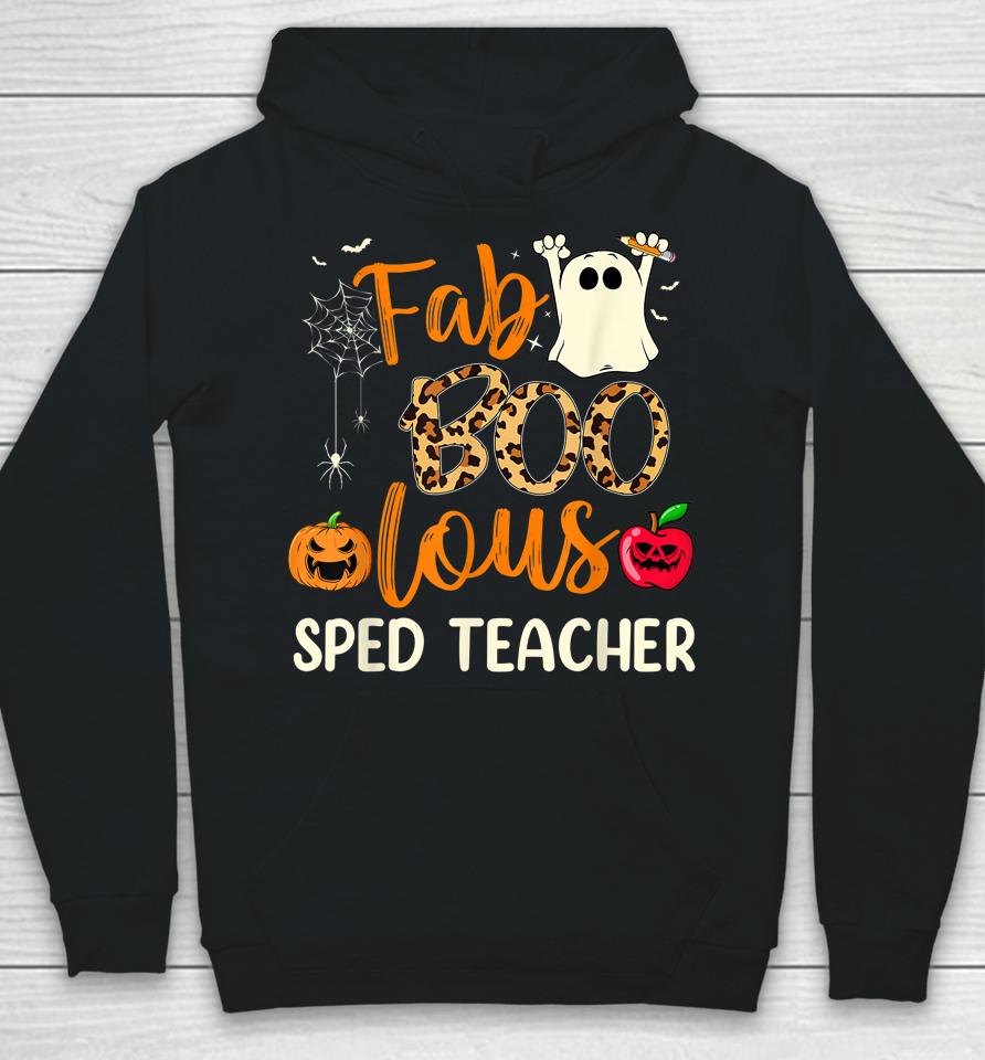 Fab Boo Lous Sped Teacher Leopard Spooky Halloween Hoodie