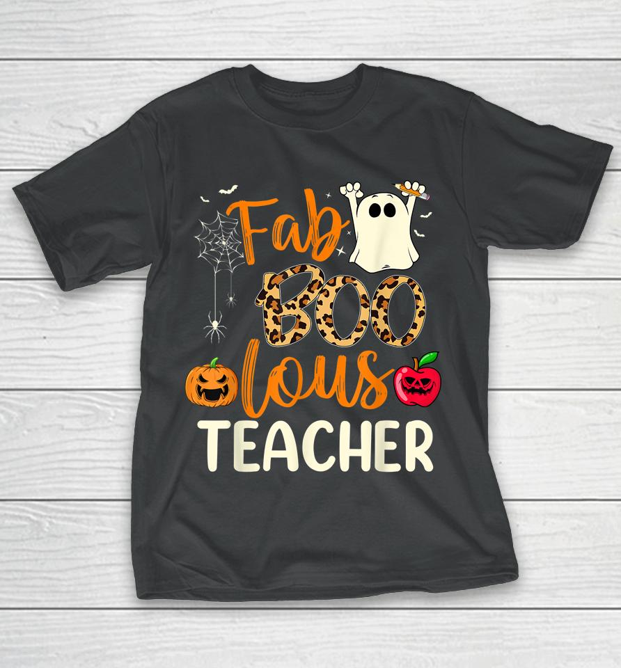 Fab Boo Lous Teacher Leopard Spooky Halloween T-Shirt