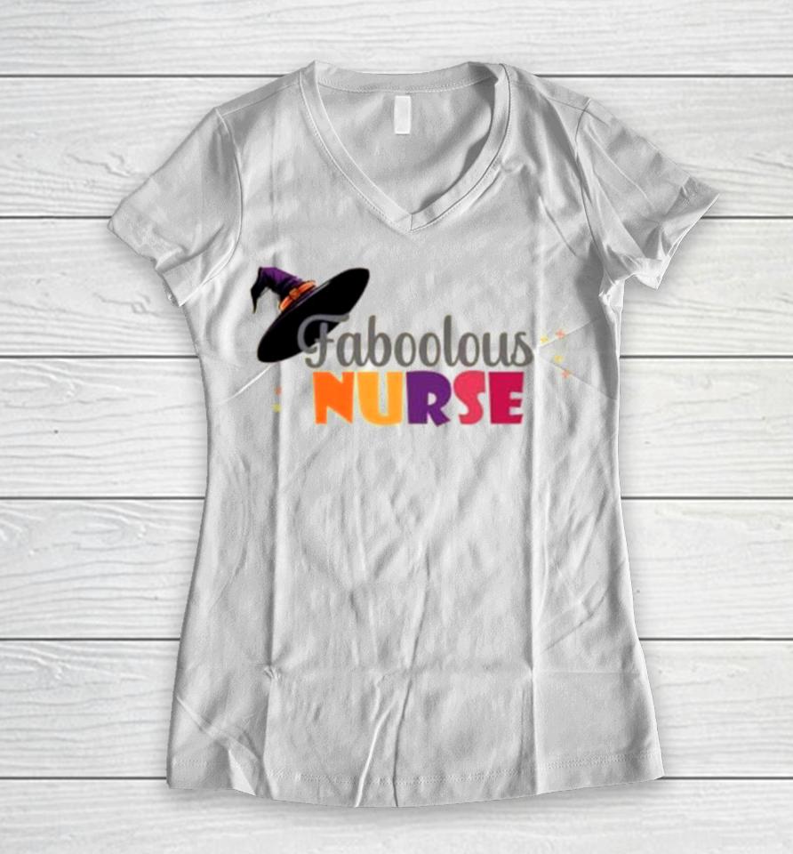 Faboolous Nurse Halloween Women V-Neck T-Shirt