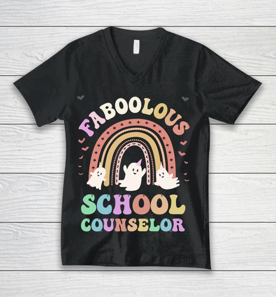 Faboolous School Counselor Costume This Is My Spooky Vibes Unisex V-Neck T-Shirt