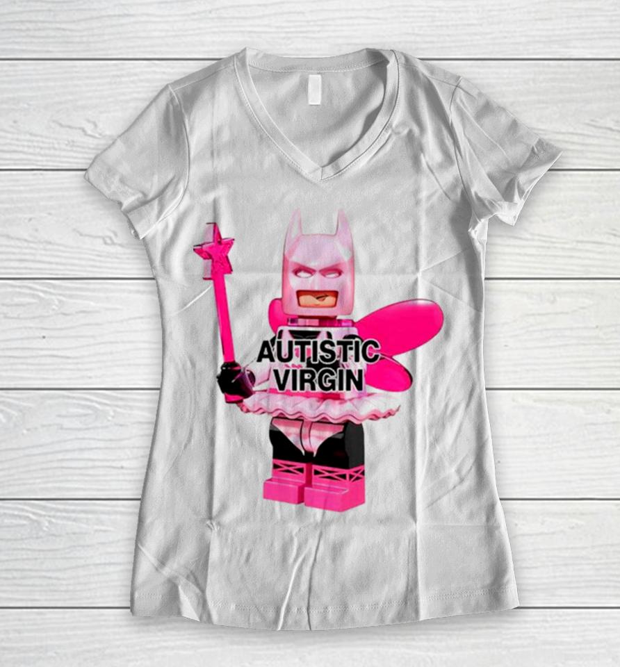Fairy Batman Autistic Virgin Women V-Neck T-Shirt