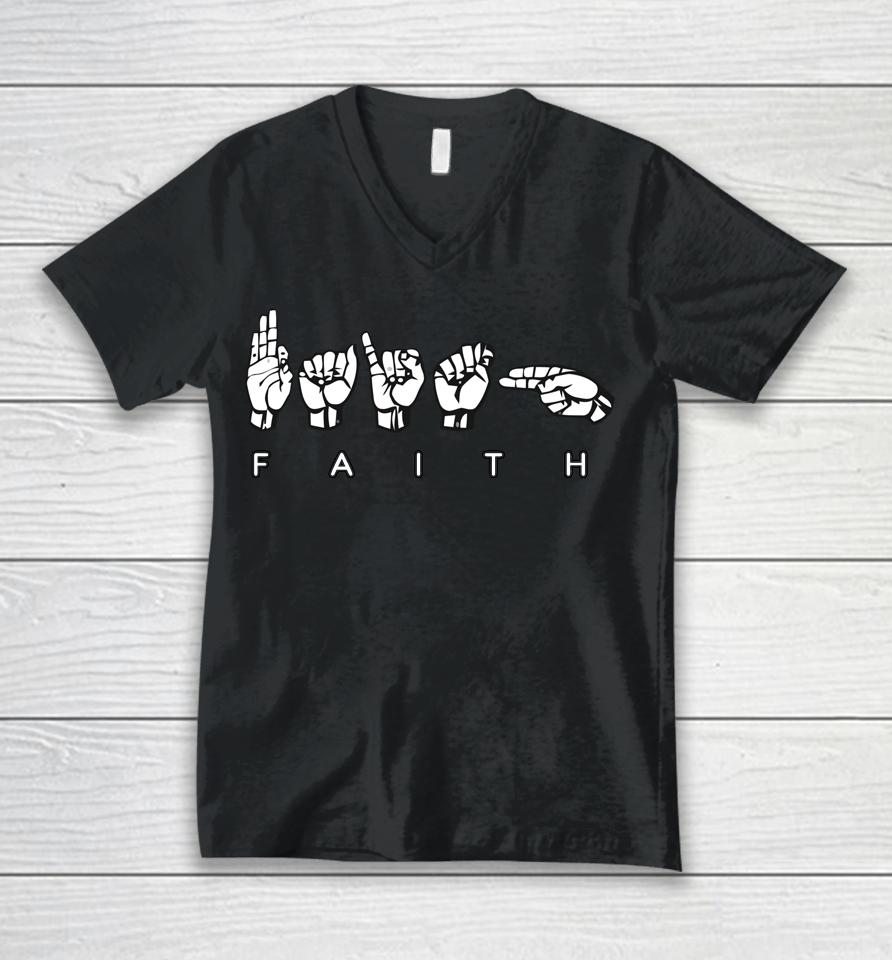 Faith Asl Unisex V-Neck T-Shirt