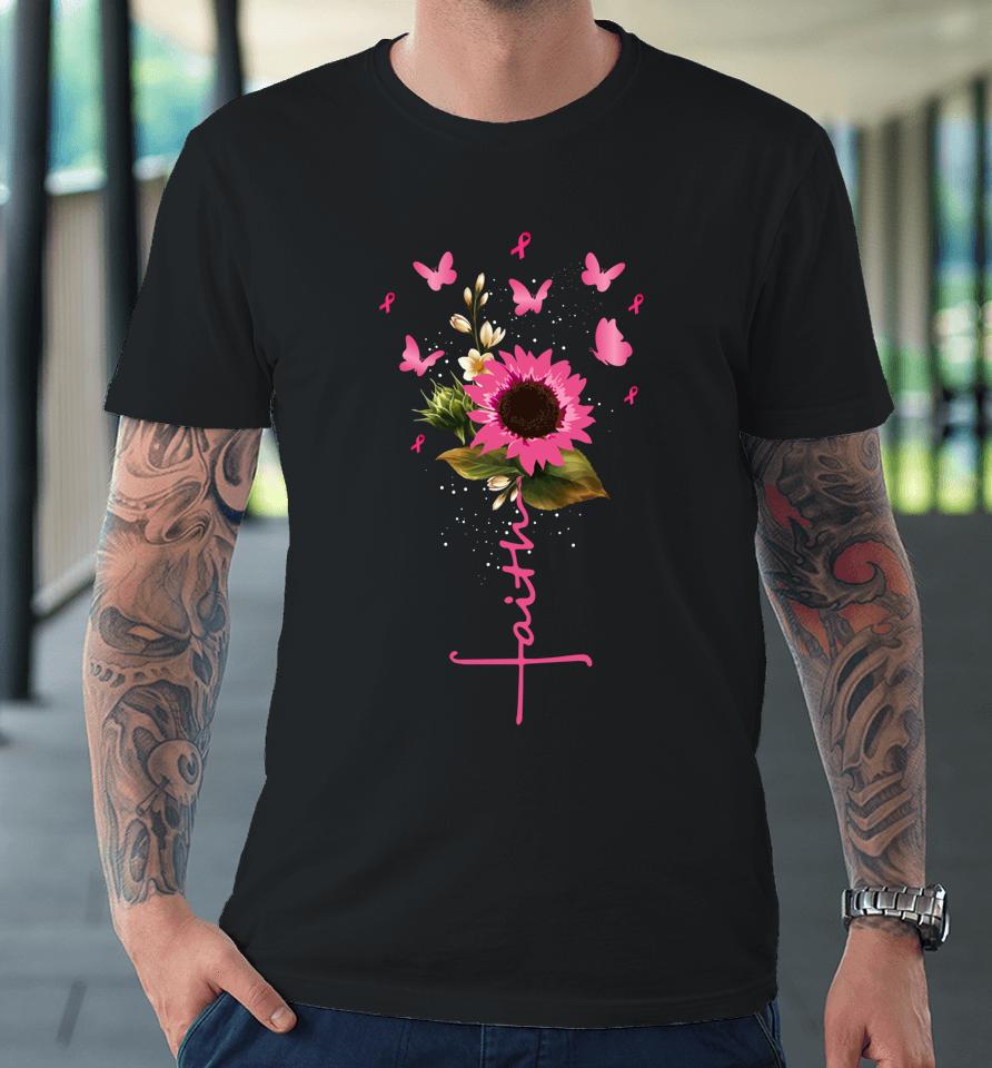 Faith Cross Breast Cancer Awareness Christian Gift Premium T-Shirt