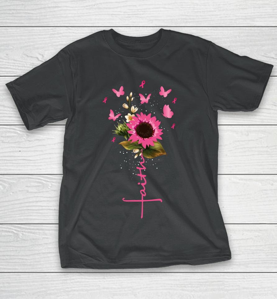 Faith Cross Breast Cancer Awareness Christian Gift T-Shirt