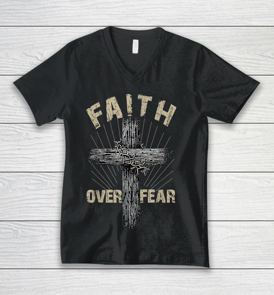 Faith Over Fear Unisex V-Neck T-Shirt