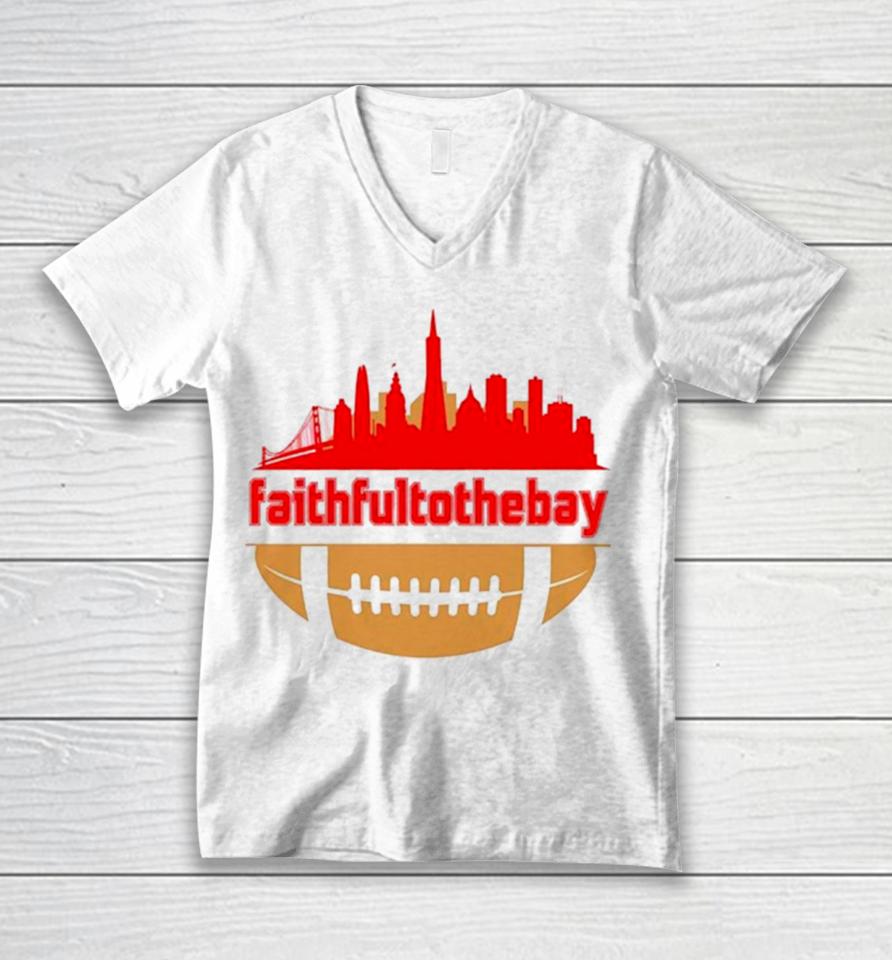 Faithful To The Bay Skyline Unisex V-Neck T-Shirt