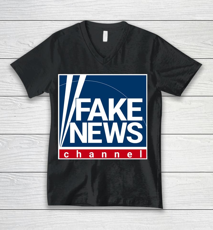 Fake News Channel Unisex V-Neck T-Shirt
