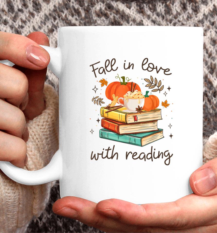 Fall In Love With Reading Book Autumn Pumpkins And Teachers Coffee Mug
