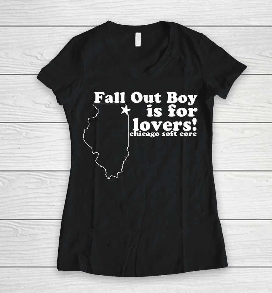 Fall Out Boy Is For Lovers Chicago Soft Core Women V-Neck T-Shirt